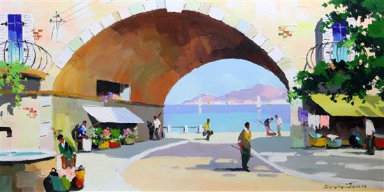 Cecil Rochfort DOyly John (1906-1993) Rapallo near Portofino 14 x 28in.